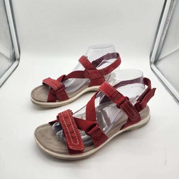 Earth Origins  Women's Sz 8 M  Red Pepper Suede Slingback Sandals - Picture 2 of 6